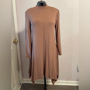 Camel Mock Neck Dress